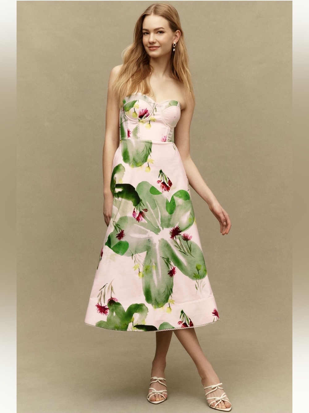 NWT Anthropologie BHLDN Natalia Fit-and-Flare Strapless Maxi Dress